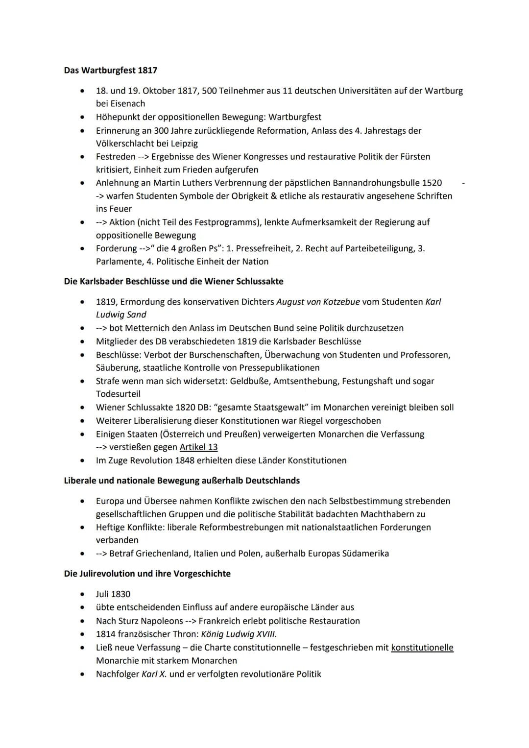 
<p>Der Wiener Kongress 1815 war ein bedeutendes Ereignis in der Geschichte Europas, das politische Veränderungen und Neuordnungen nach den 