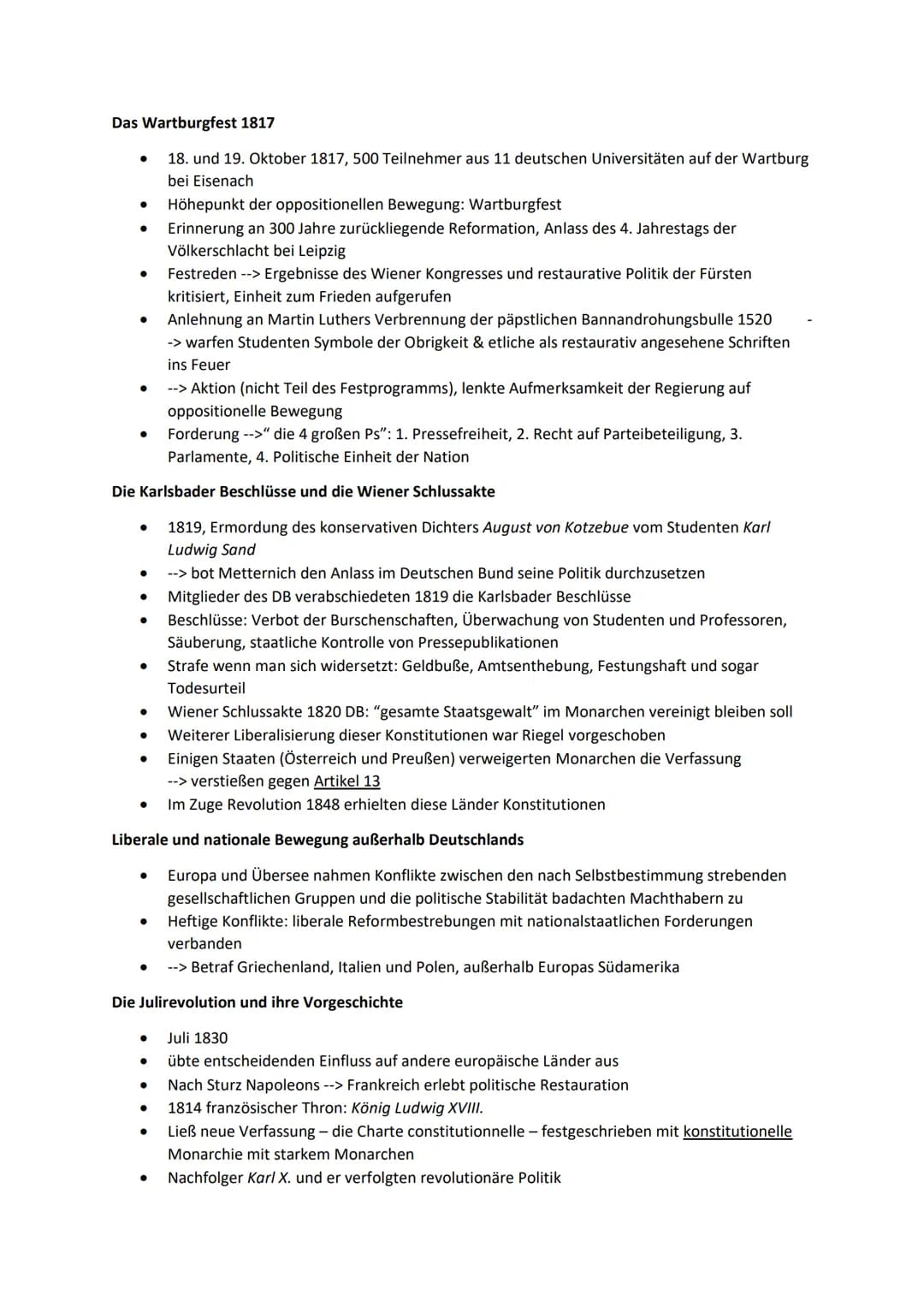 Wiener Kongress und die Auswirkungen von Napoleon in Deutschland