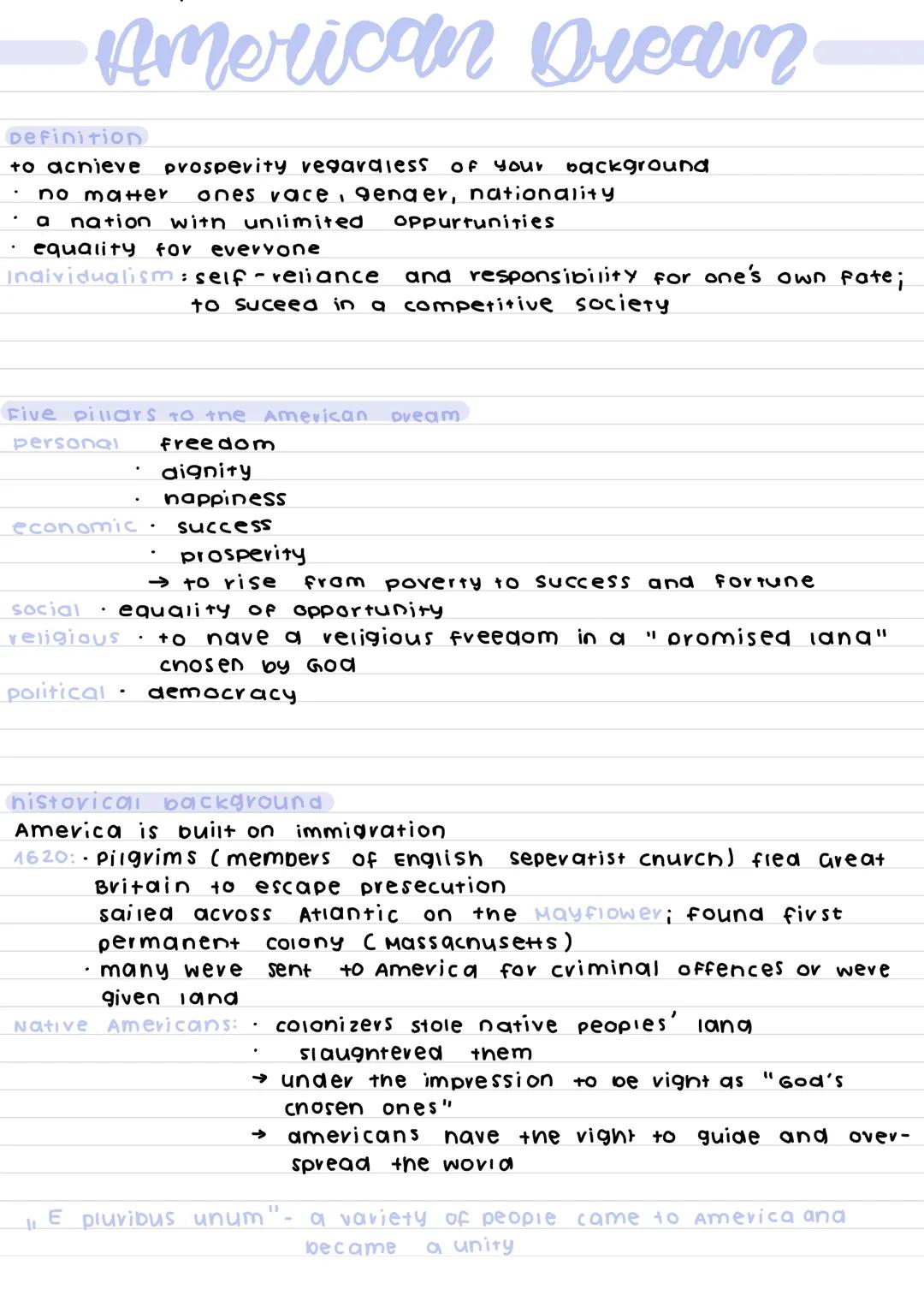# American Dream

Definitio
to acnieve prosperity vegardless of your background
*   no mater ones vace, genger, nationality
*   a nation wit