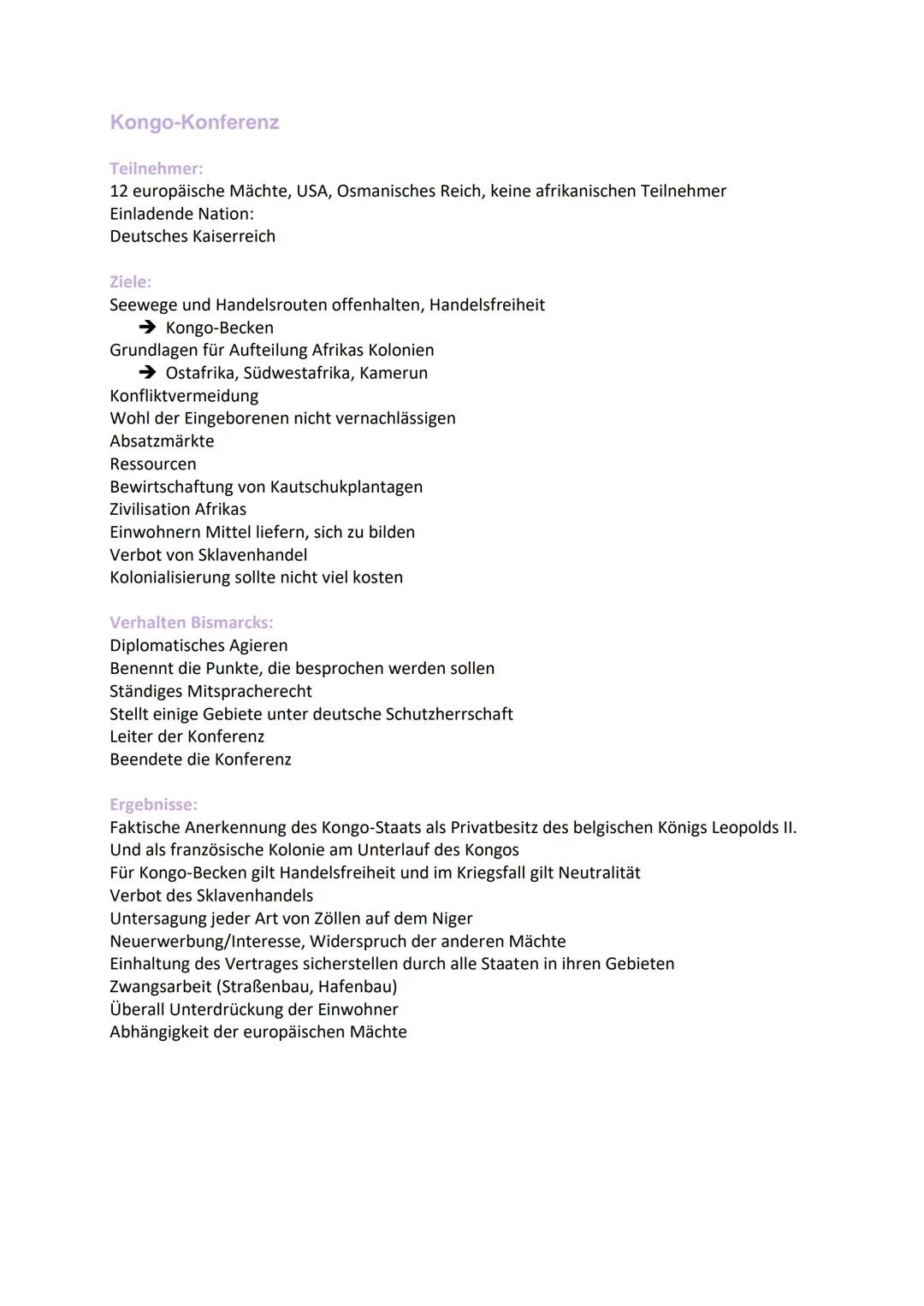 # Kongo-Konferenz

Teilnehmer:
12 europäische Mächte, USA, Osmanisches Reich, keine afrikanischen Teilnehmer
Einladende Nation:
Deutsches Ka