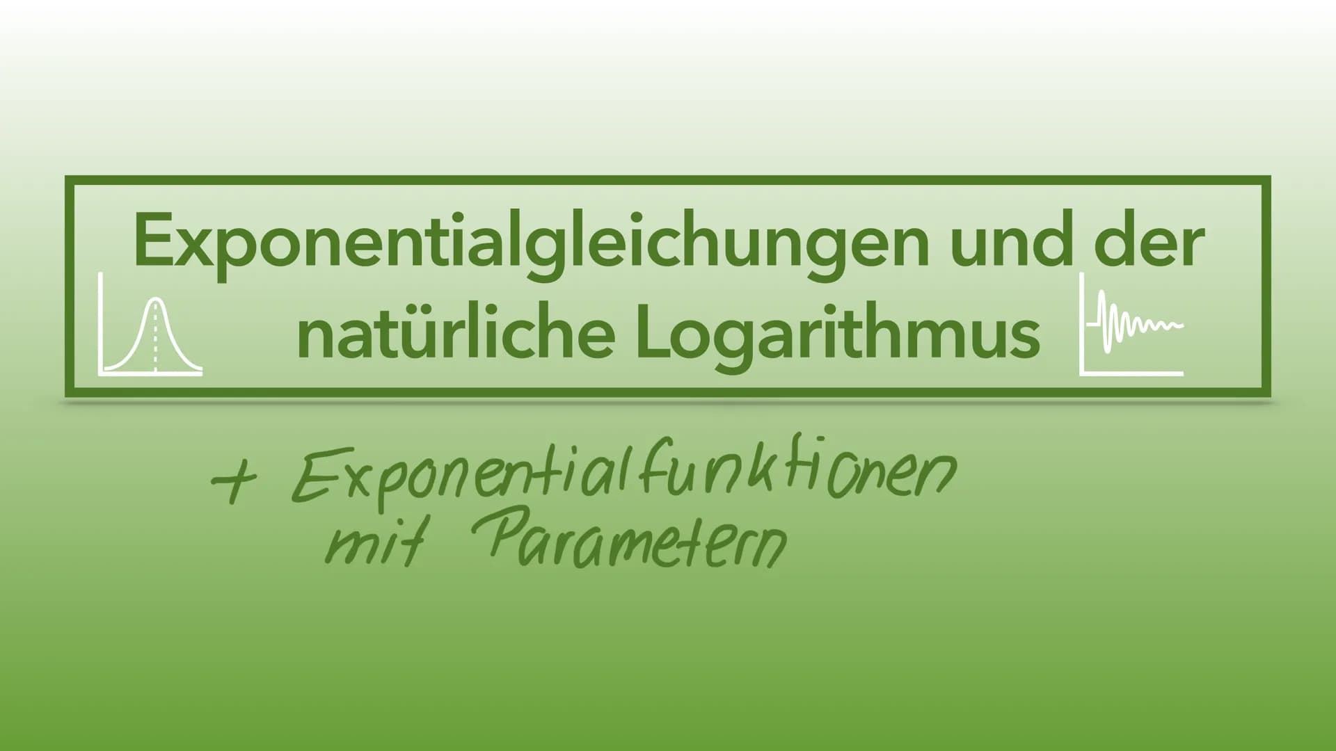 Exponentialgleichungen und der
A natürliche Logarithmus
+
Exponentialfunktionen
mit Parametern 22 Exponentialgleichungen und der natürliche 