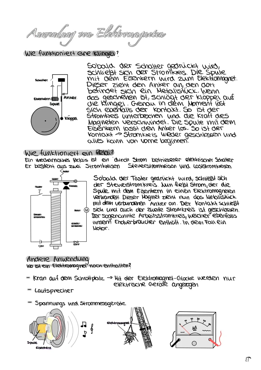 Elukatromascagnat
Wiederhohlung
Wenn Strom durch ein Leiter
fließt, dann bildet sich
ein Magnetfeld um den
Leiter.
I↓
Der Strom fließt in di