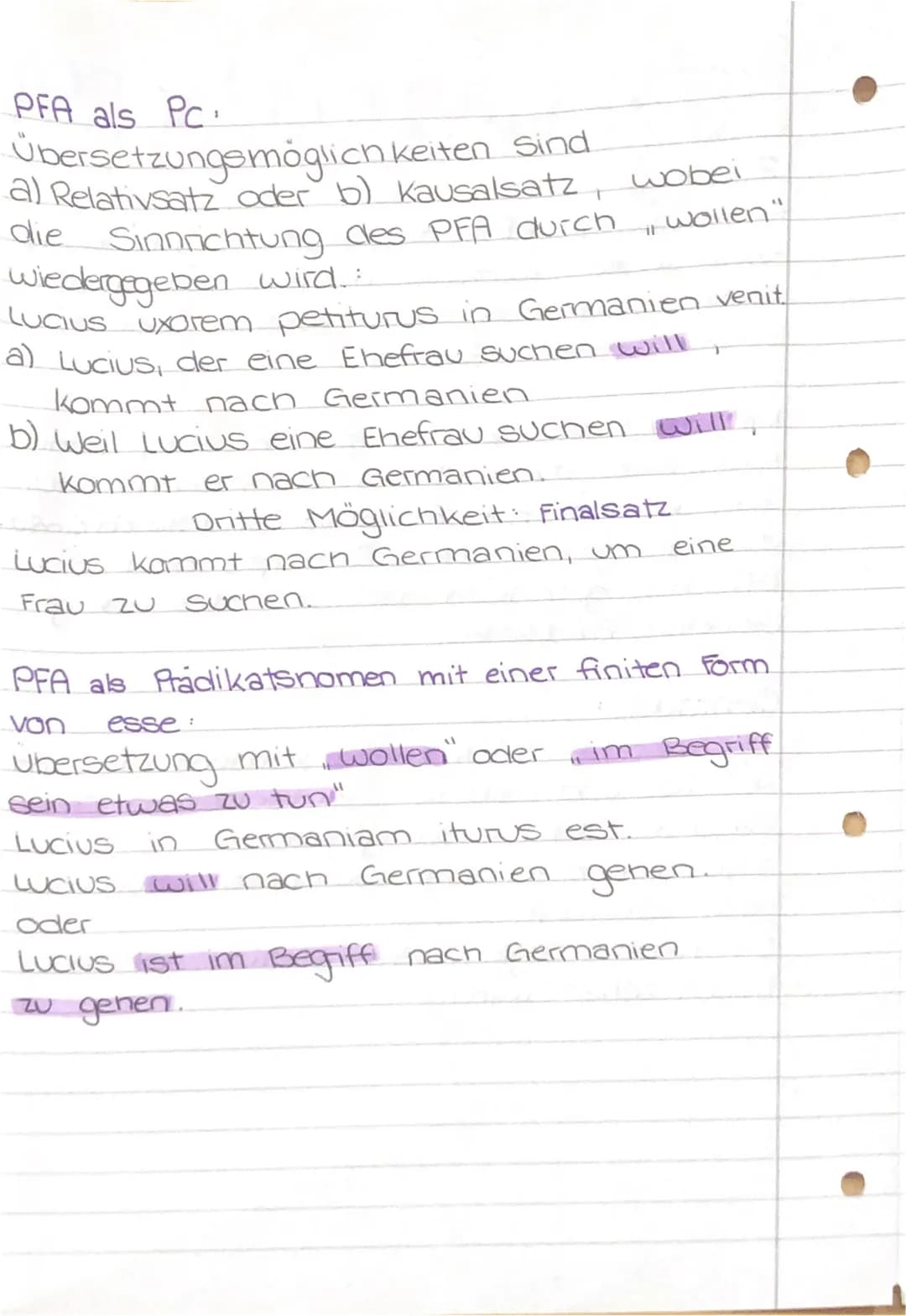 1000
Partizip Futur Aktiv (PFA)
Und Infinitiv futur Aktiv
Bildung:
PFA wie das PPP, nur statt -us am Ende
Furus. vocare → vocaturus monere →