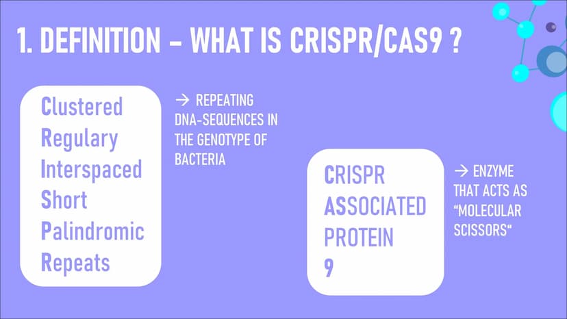 WITH
GENETIC
ENGENEERING
CRISPR/CAS9 WHAT IS A GENETIC
SCISSORS ? -1-
LIST OF CONTENTS
DEFINITION
WHAT IS
CRISPR / CAS9?
-2-
PROCEDURE
HOW D