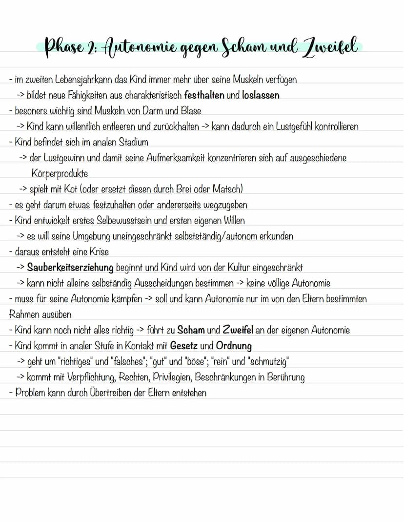Phase 1: Urvertrauen gegen Urmisstrauen
- Verhältnis im ersten Lebensjahr ist von nahezu totaler Abhängigkeit charakterisiert
-> Kind ist au