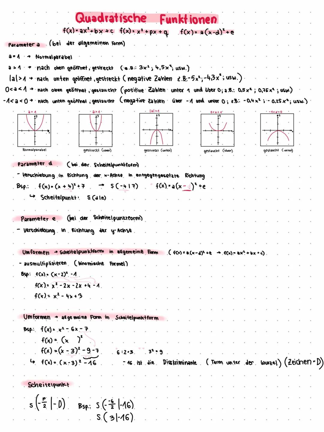 Quadratische Funktionen 
