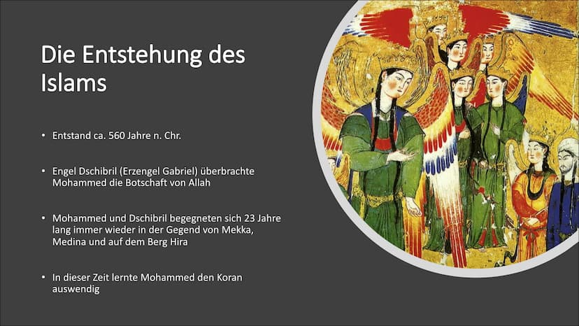 C
Der Islam Gliederung
Allgemeines
Entstehung des Islams
• Gott im Islam
• 5 Säulen des Islams
●
●
●
Koran
Moschee
• Kaaba
• Gemeinsamkeiten