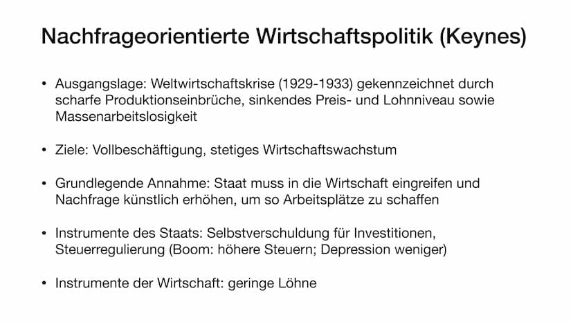 Wirtschaftspolitische Konzeptionen
Diese Präsentation soll eine Einführung in grundlegende Theorien der Volkswirtschaftslehre geben
und Schü