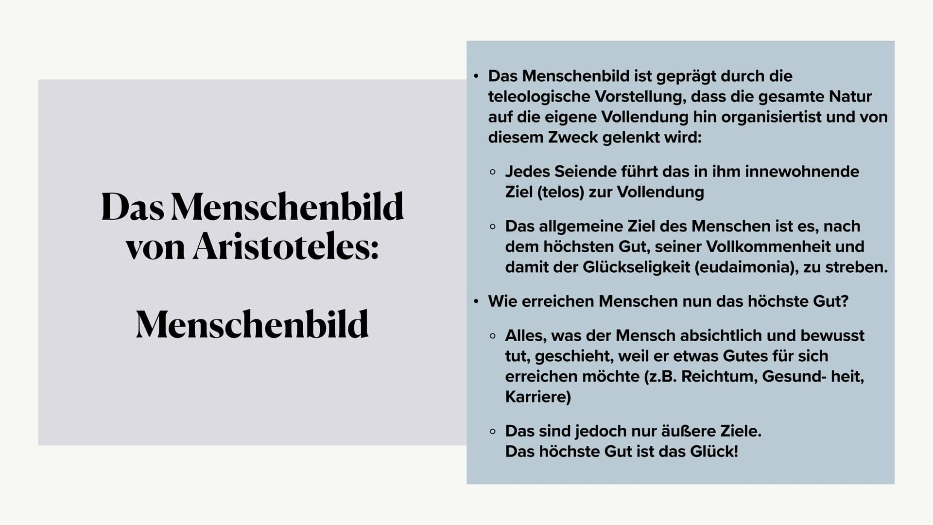 Aristoteles
von Katharina Müller, Philo GK Q1 bei Frau Spuhl ●
Aristoteles Leben
• Was er gemacht hat
Das Menschenbild
• Ergon Argument
Grun