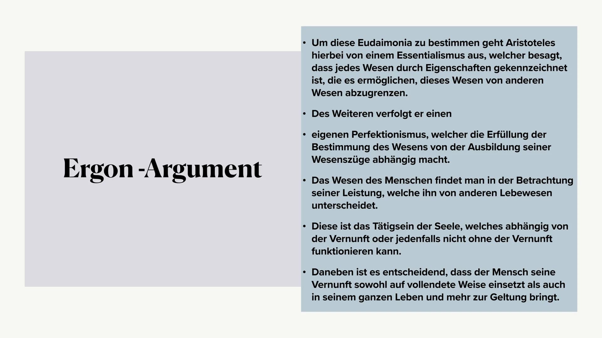 Aristoteles
von Katharina Müller, Philo GK Q1 bei Frau Spuhl ●
Aristoteles Leben
• Was er gemacht hat
Das Menschenbild
• Ergon Argument
Grun