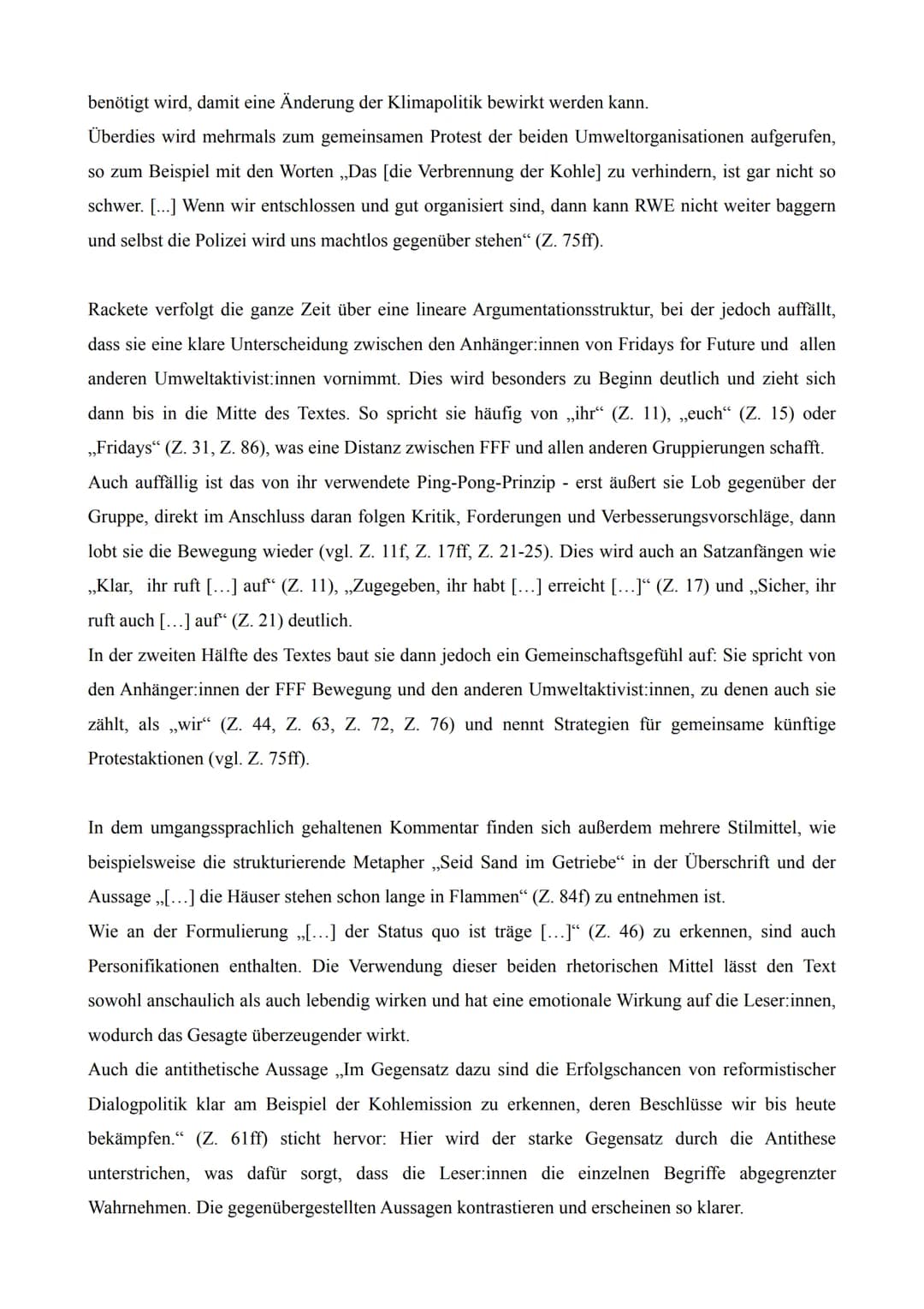 Analyse eines pragmatischen Texts
Der Gastkommentar ,,Seid Sand im Getriebe!", welcher am 13.09.2021 in der taz online erschienen
ist und vo