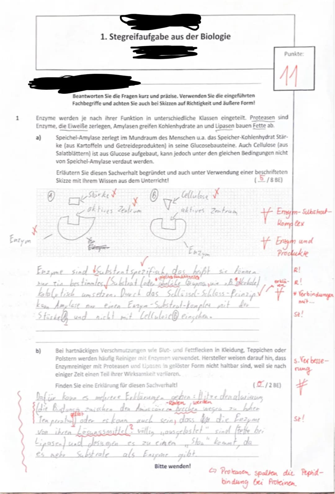 1
Entri
1. Stegreifaufgabe aus der Biologie
Beantworten Sie die Fragen kurz und präzise. Verwenden Sie die eingeführten
Fachbegriffe und ach