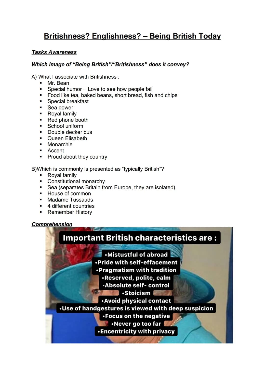 Wochenplan Englisch
GK Q1 (bis zum Meeting)
Thema: Shaken, Not Stirred?!
- The U.K Between Tradition
and Modernity Tasks Awareness
Which ima