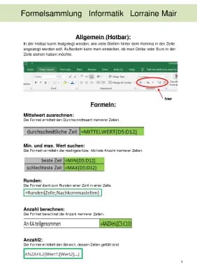 Know Formelsammlung Informatik Excel thumbnail