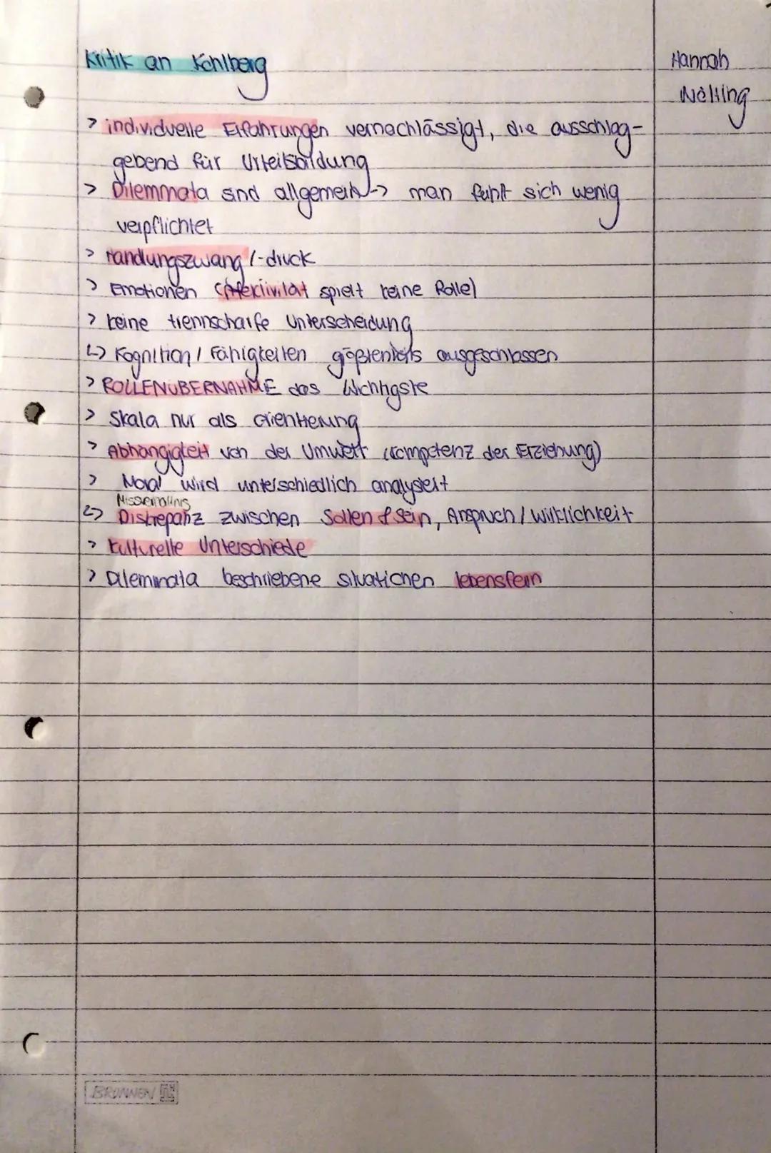 Lawrence Kohlberg - Moralische Entwicklung                                                                                                  