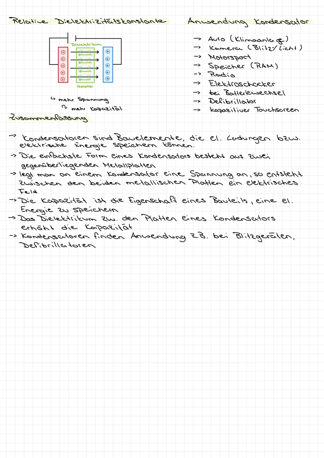 DER KONDENSATOR
wiederholung.
=
El. Feldstärke
Fel=
دیا
را
C=3
C =
Definition: Ein Kondensator ist ein Gerät / elektrisches
E
Schaltzeichen: