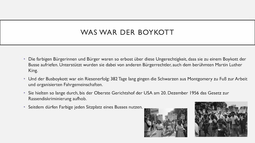 ROSA PARKS ●
Wer ist Rosa Parks
Die Kindheit und Jugend von Rosa Parks
• Was waren ihre Bürgerrechtsaktivitäten
●
Der Grund warum Rosa Parks