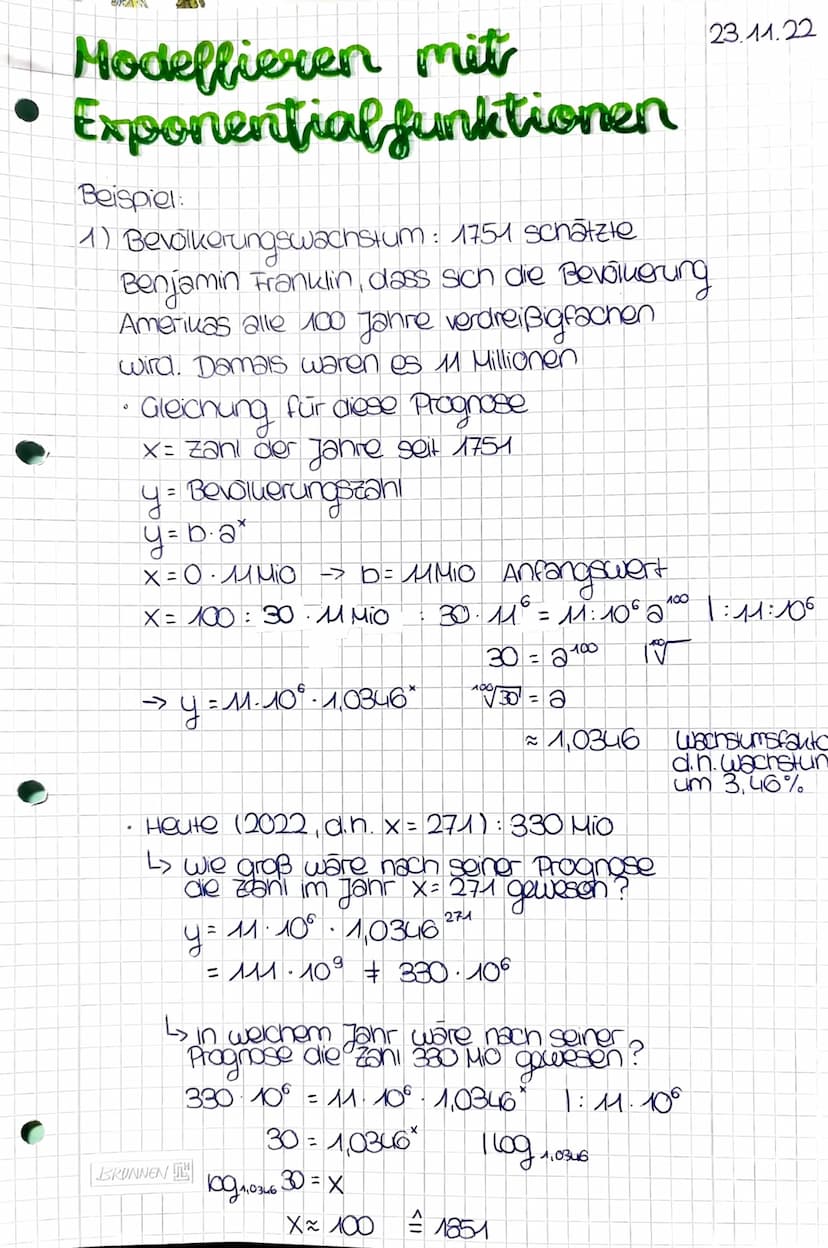 exponentielles Wachstum und 26
Logarithmus
1. Lineares und exponentielles Wachstum
Geld sparen: jeden Tag + 0.01 €
Inflation: jedes Jahr 4,8