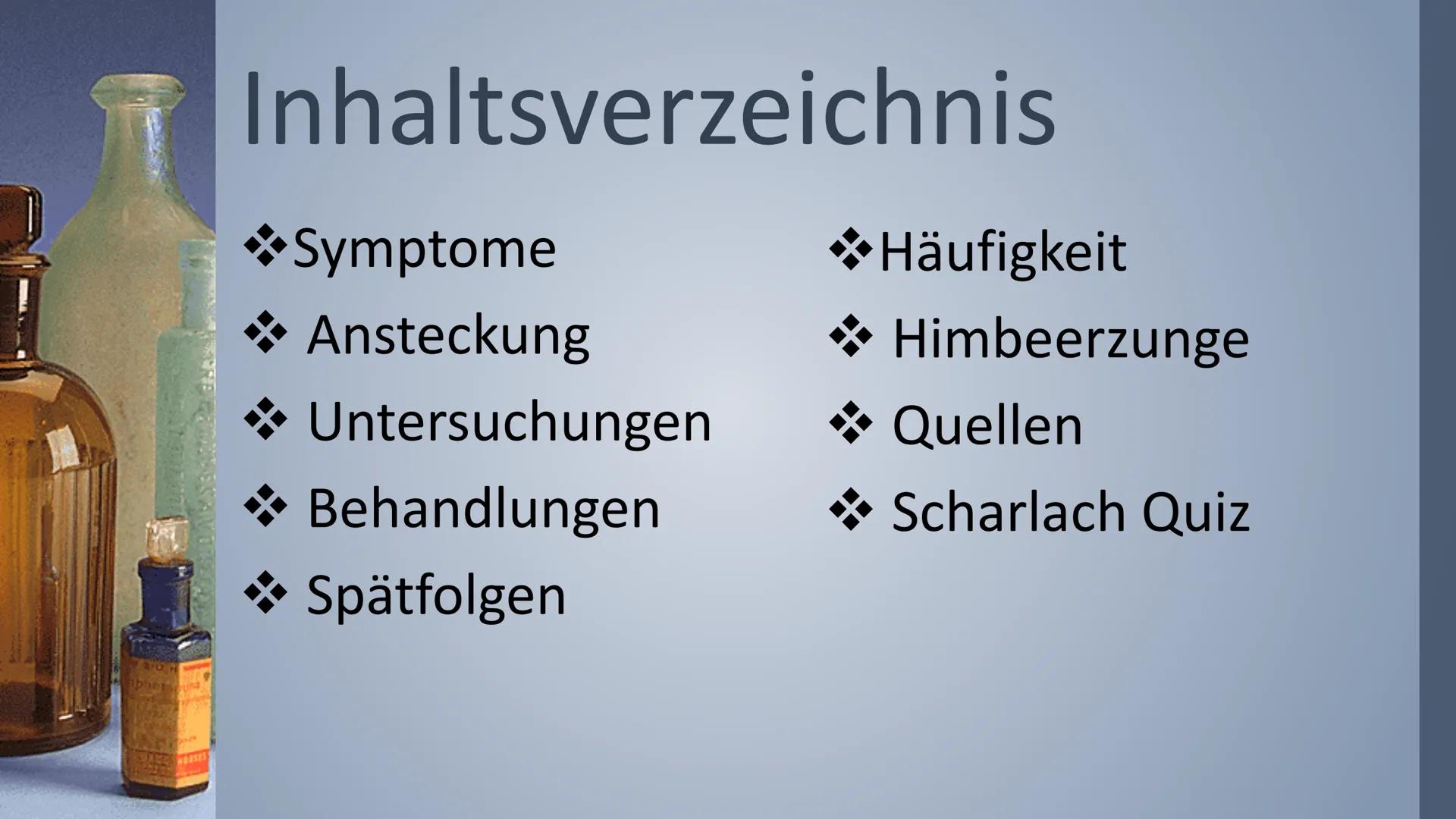 FASA
apher sou
HOSSES
SCHARLACH
Eine Bakterielle Infektionskrankheit FA33
ipher sou
Inhaltsverzeichnis
*Symptome
❖ Ansteckung
Untersuchungen