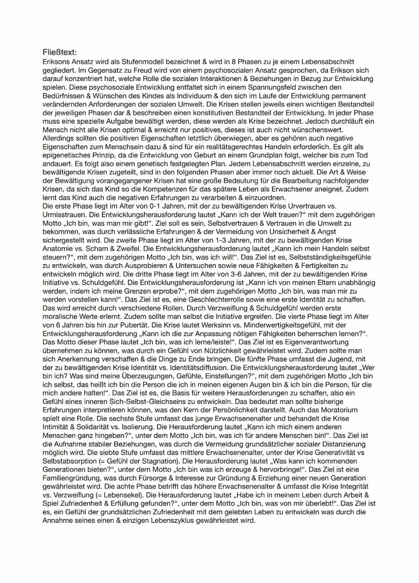 Psychosoziale Entwicklung
• konzentriert sich auf die Rolle der sozialen Interaktionen & Beziehungen in Bezug zur Entwicklung
• Entfaltet si