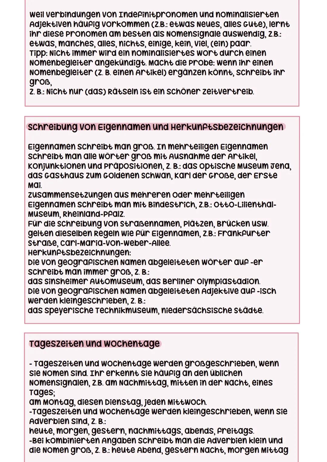 # Grossschreibung

Großgeschrieben werden

alle satzanfänge, z. B.: Er tanzt gern.
alle nomen und nominalisierten wörter, Z. B.: die Liebe, 
