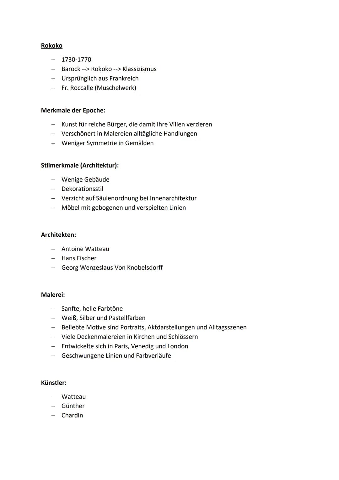Barock und Rokoko
Barock
1570-1770
Renaissance --> Barock --> Rokoko
Gesellschaftlicher/Politischer Hintergrund:
Zeit der Gegenreformation
e