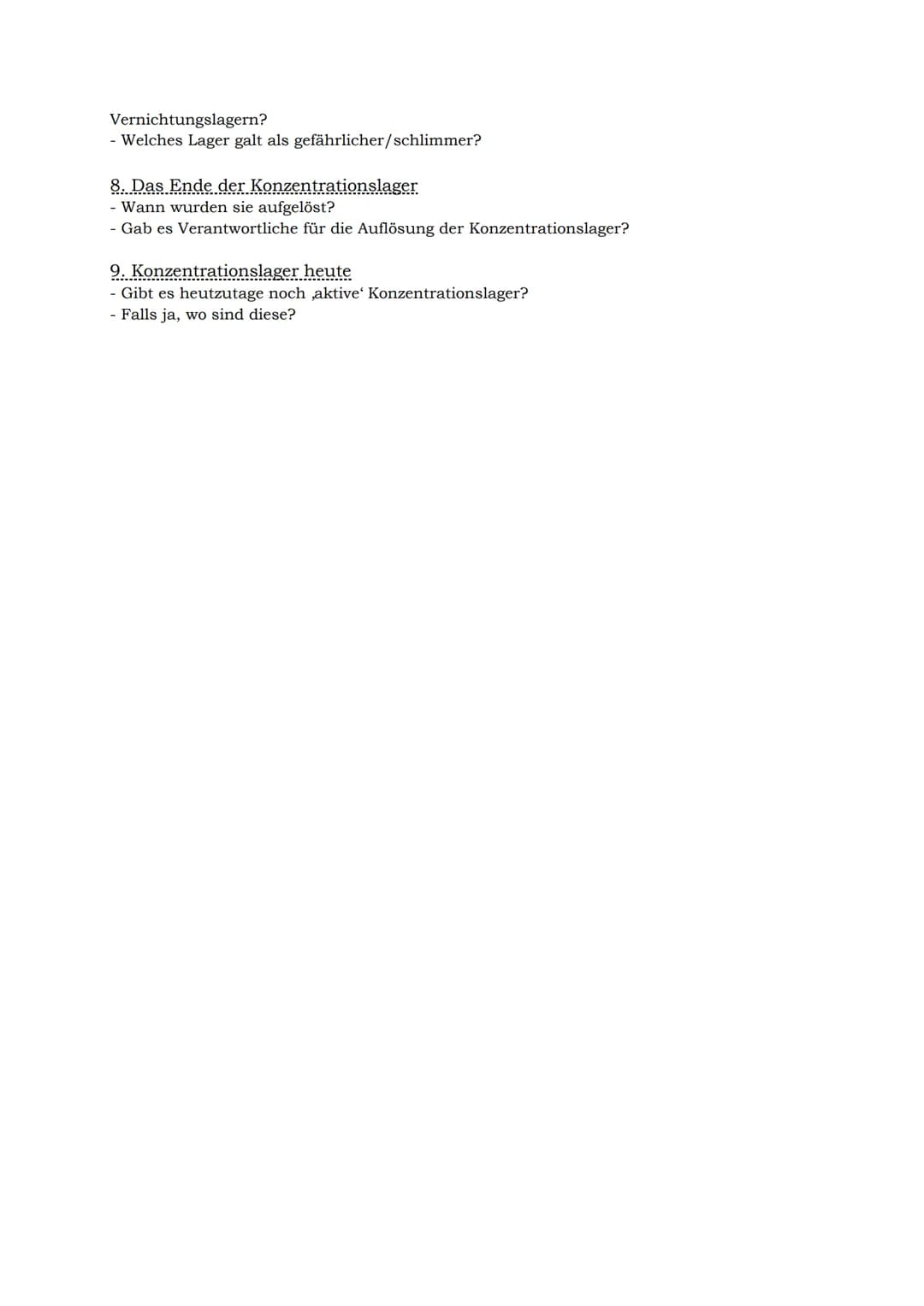 Geschichte
Referate: Konzentrationslager
Gliederung:
1. Die Entstehung der ersten Konzentrationslager
- Was waren Konzentrationslager?
- Wer