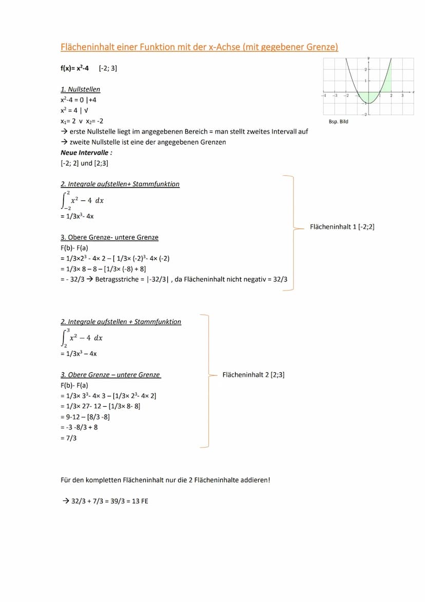 Lernzettel: Mathematik
Stammfunktionen:
Stammfunktionen
F(x)
Wichtigste Regel:
f(x)=x F(x)= 1: n+1 x xn+1
f(x)
x²
x5
6x³
X
Beispiele für ver