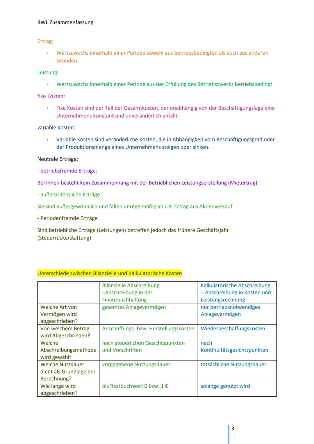 BWL Zusammenfassung
A Kosten und Leistungsrechnung
1 Aufgaben und Aufbau des betrieblichen Rechnungswesens
Bereiche des Rechnungswesens (Übe