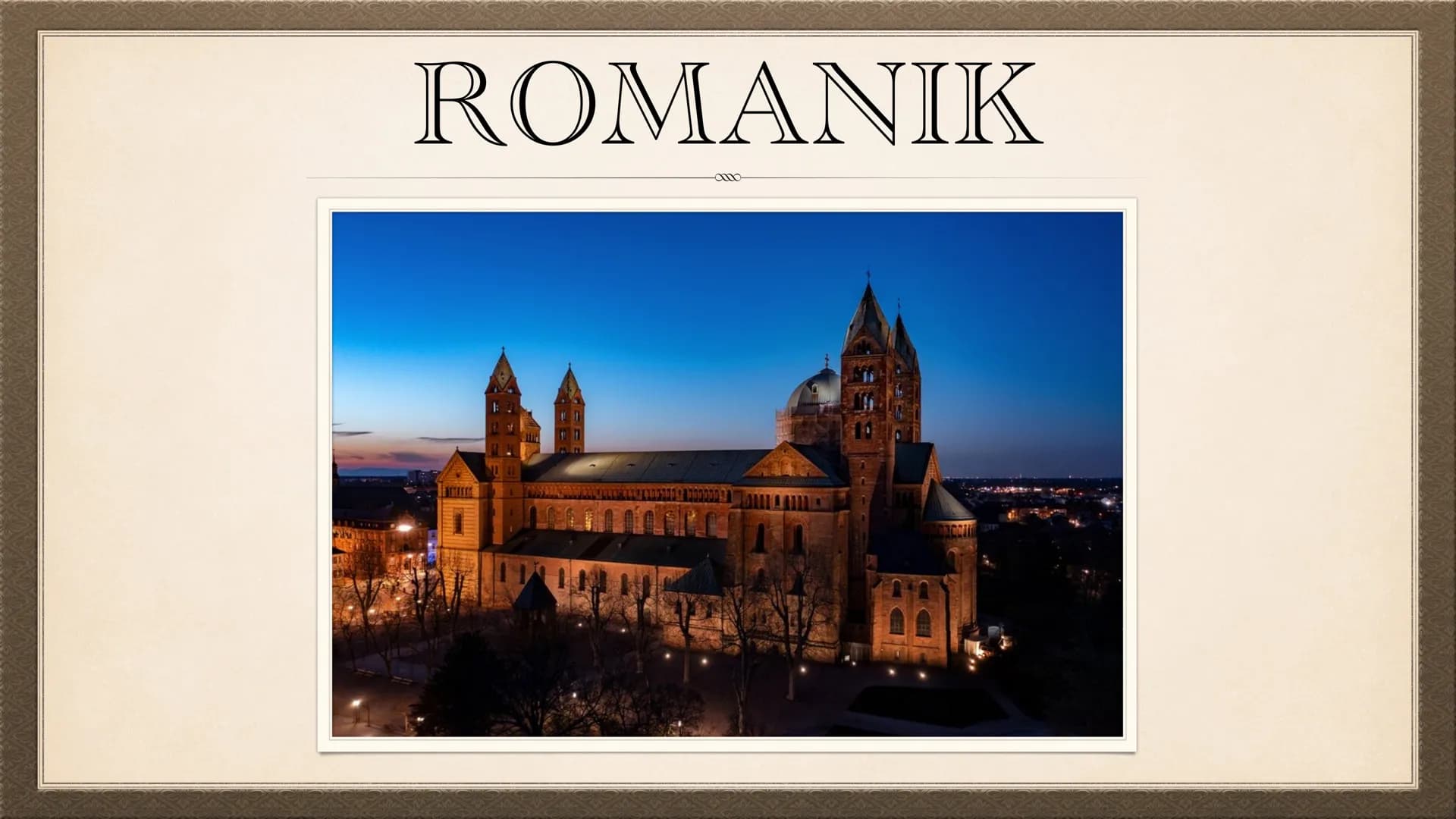 ROMANIK F
> Allgemeine Daten
◆ Dauer der Epoche
→ Stilphasen
Vorromanik
INHALTSVERZEICHNIS
• Merkmale der Epoche
Architektur
Pfeiler & Säule