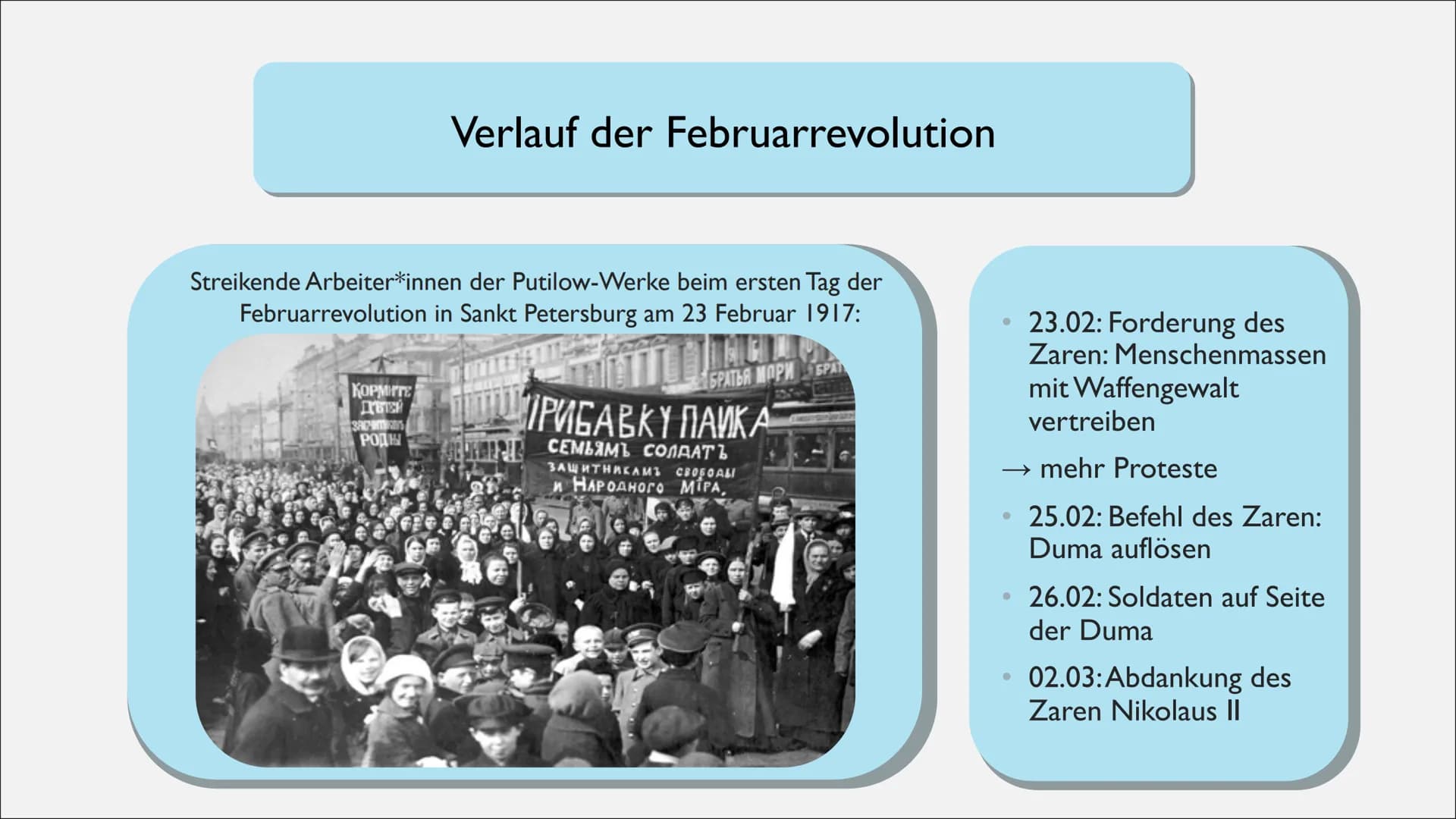 Дики
пать
ЗАЩИТНИКАМЪ СВОБОДЫ
и Народного міра,
RUSSISCHE REVOLUTION
Vom Zarenreich zur Sowjetunion
(1917-1923) ●
●
Russland vor 1917 (Ursac