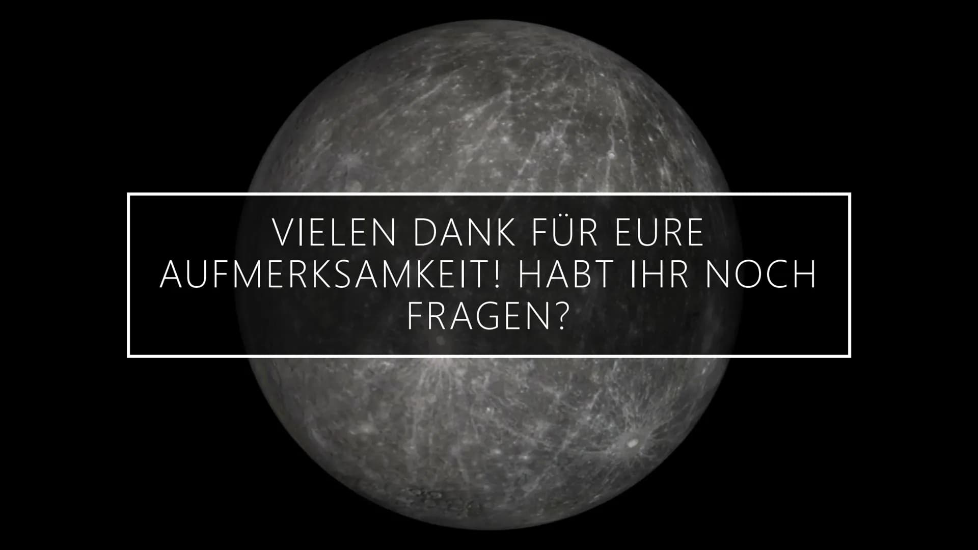 MERKUR
Nik Dömeland & Luise Hamsch, 9c ●
●
●
GLIEDERUNG
Allgemeine Informationen
Besonderheiten
Quellen ALLGEMEINE INFORMATIONEN
Masse
Durch