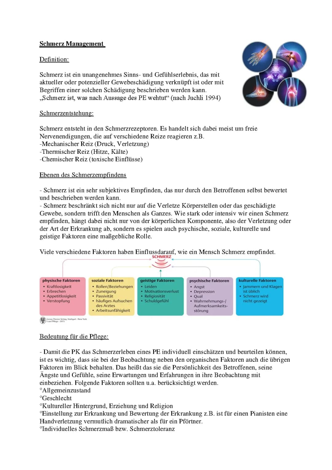 Schmerz Management 