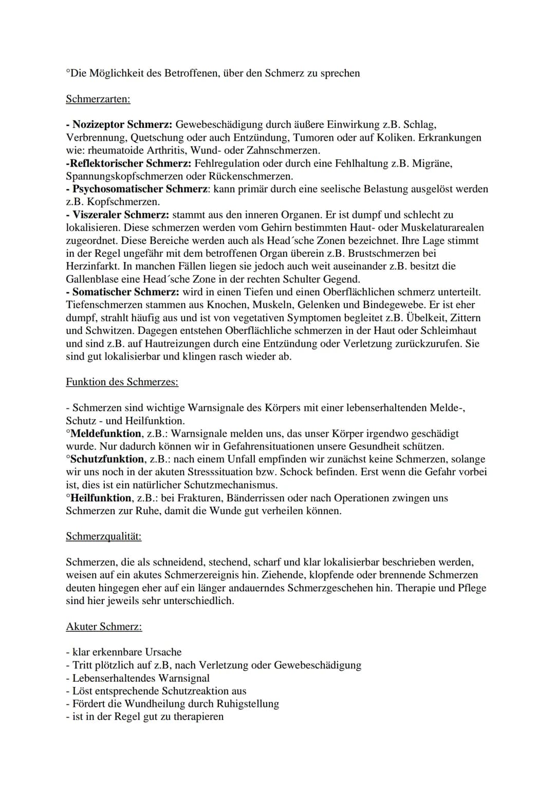 Schmerz Management
Definition:
Schmerz ist ein unangenehmes Sinns- und Gefühlserlebnis, das mit
aktueller oder potenzieller Gewebeschädigung