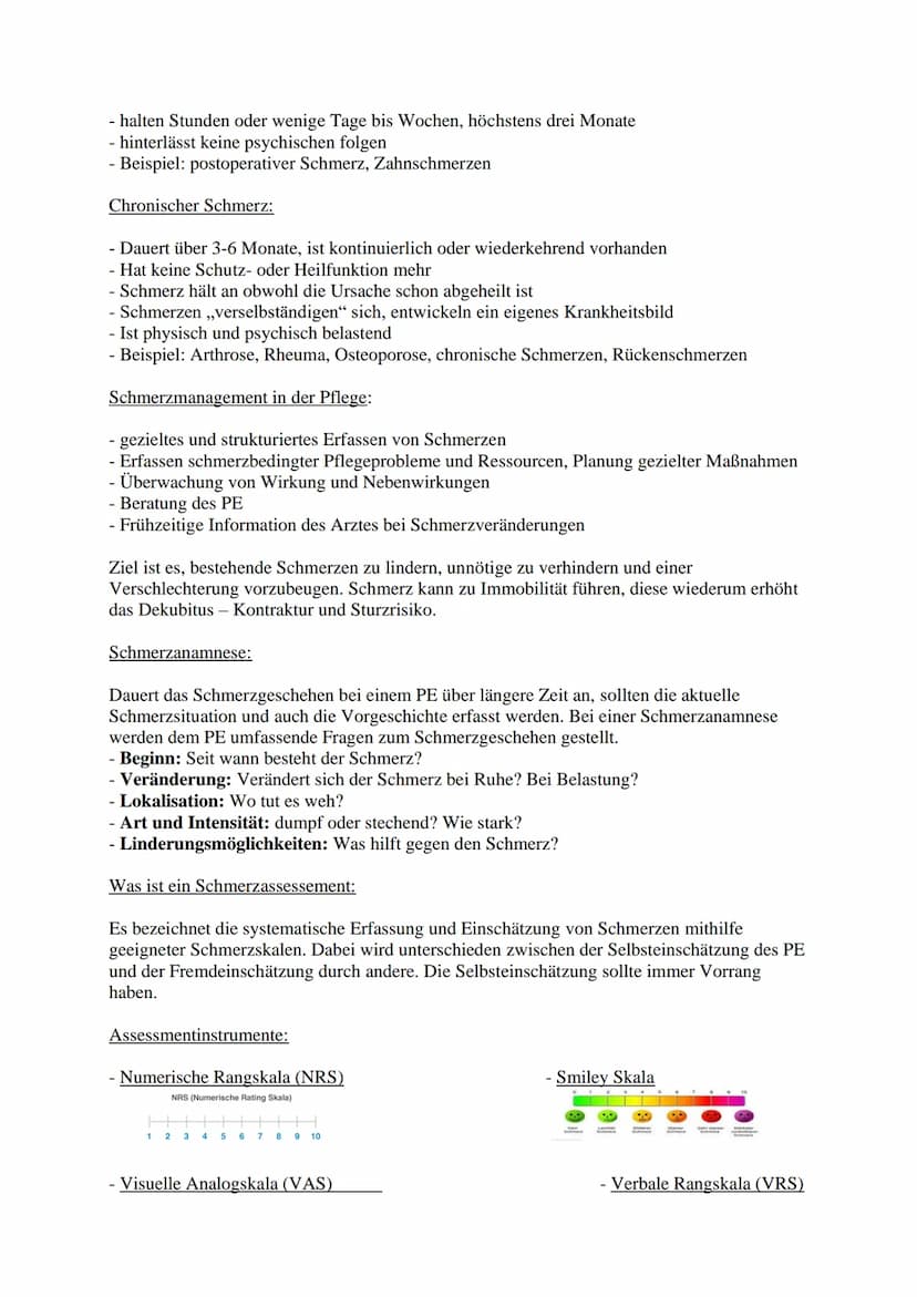 Schmerz Management
Definition:
Schmerz ist ein unangenehmes Sinns- und Gefühlserlebnis, das mit
aktueller oder potenzieller Gewebeschädigung
