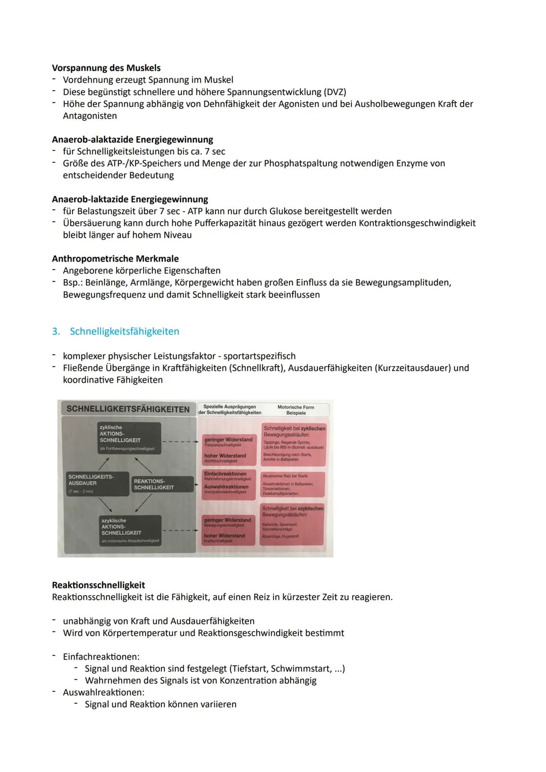 SCHNELLIGKEIT
1. Bedeutung der Schnelligkeit
Schnelligkeit ist die Fähigkeit des Nerv-Muskel-Systems, motorische Aktionen in einem unter den