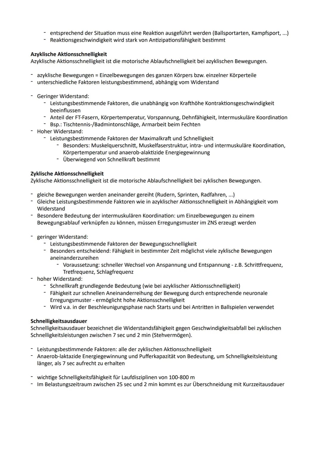 SCHNELLIGKEIT
1. Bedeutung der Schnelligkeit
Schnelligkeit ist die Fähigkeit des Nerv-Muskel-Systems, motorische Aktionen in einem unter den