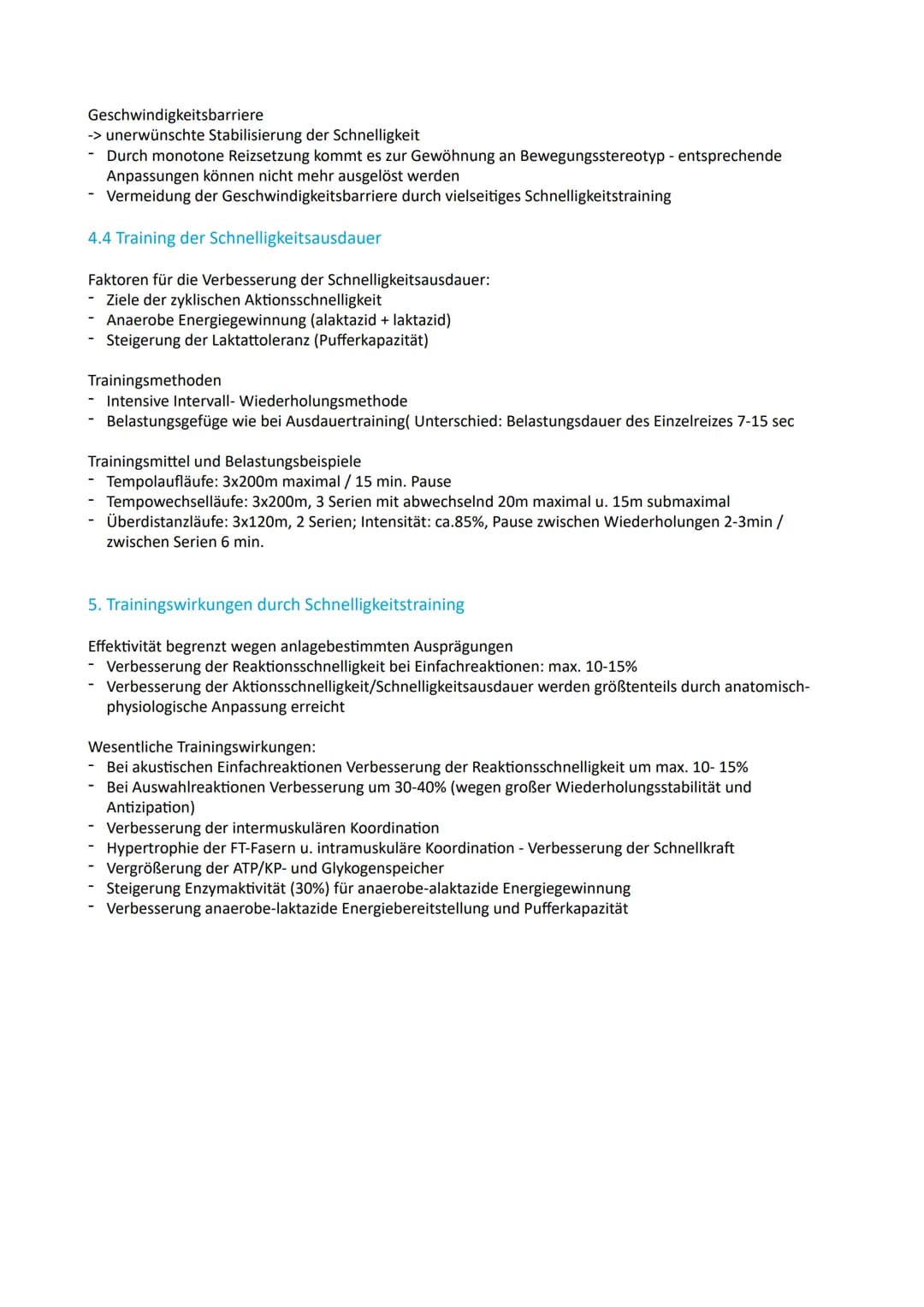 SCHNELLIGKEIT
1. Bedeutung der Schnelligkeit
Schnelligkeit ist die Fähigkeit des Nerv-Muskel-Systems, motorische Aktionen in einem unter den