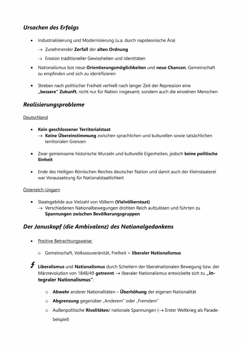 VORMÄRZ
Nationalismus, Liberalismus, Restauration:
Politische und wirtschaftliche/soziale Ursachen der
Revolution, Ziele und Träger der Revo