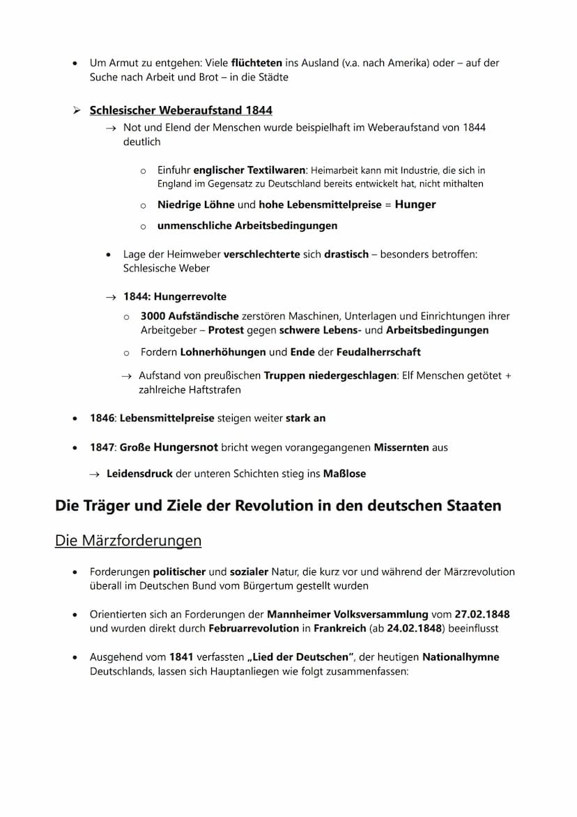 VORMÄRZ
Nationalismus, Liberalismus, Restauration:
Politische und wirtschaftliche/soziale Ursachen der
Revolution, Ziele und Träger der Revo