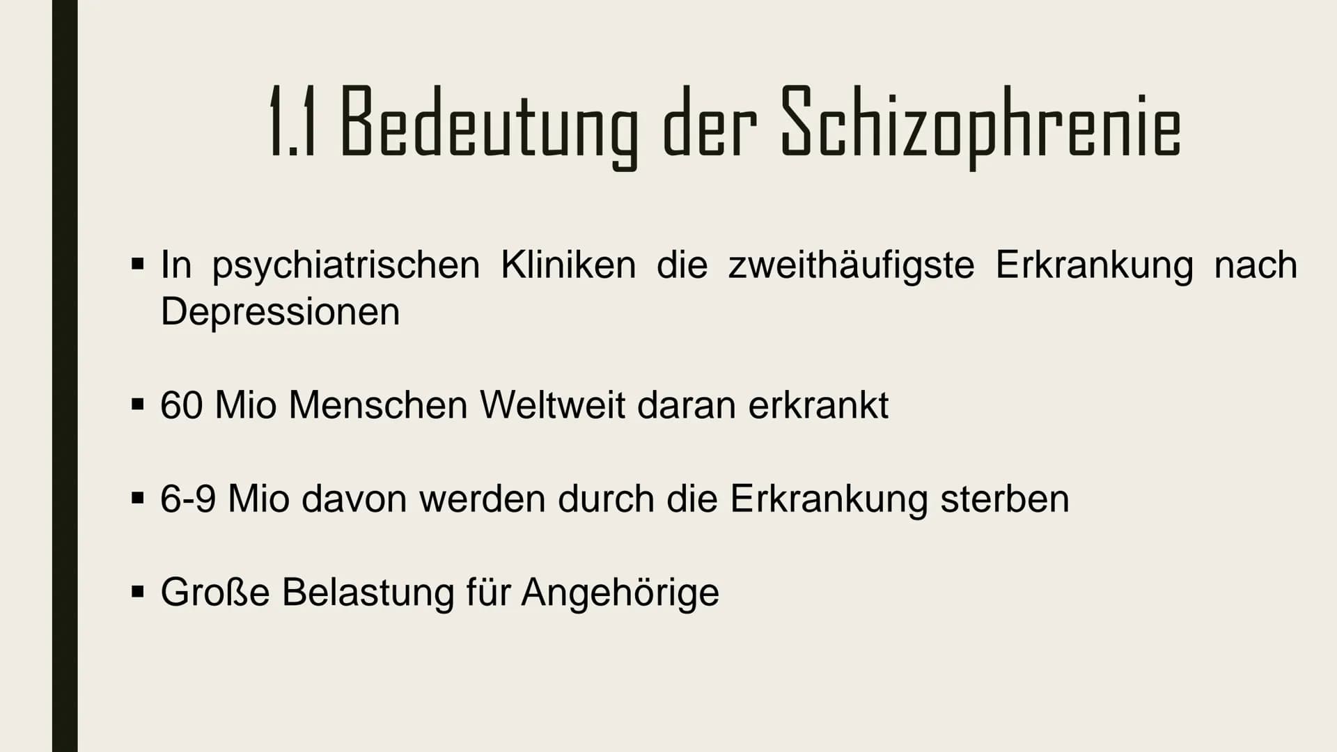 Schizophrenie Leral Schizophrenie - Übersicht
1.Was ist Schizophrenie ?
2.Symptomatik
3. Varianten
4.Auslöser
5.Behandlung
6. Quellen 1.Was 