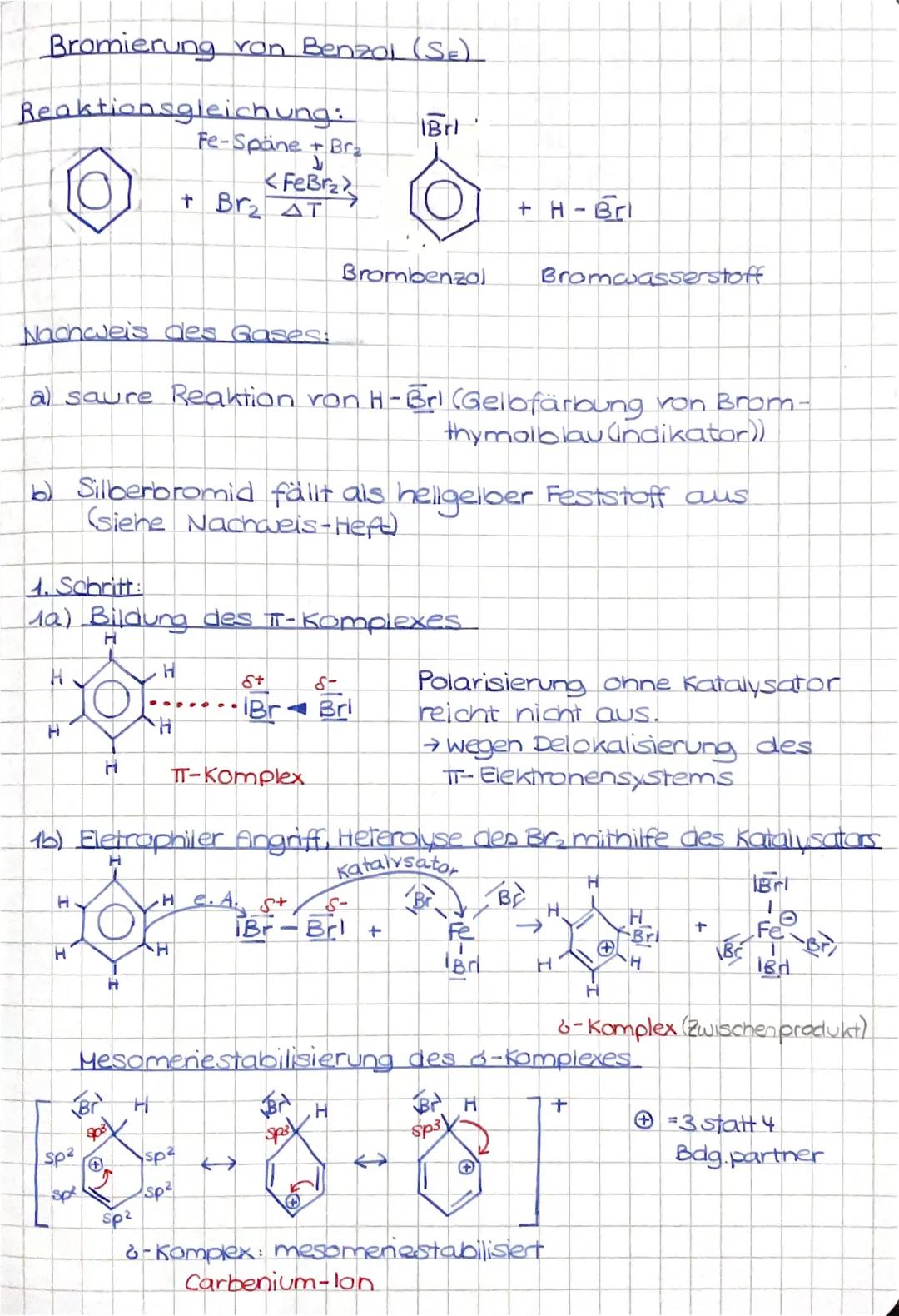 # Bromierung von Benzol (SE)

Reaktionsgleichung:
Fe-Späne+Bra
<FeBrz
+ Br2 AT

Brl

+ H-Bri

Brombenzal Bromwasserstoff

Nachweis des Gases