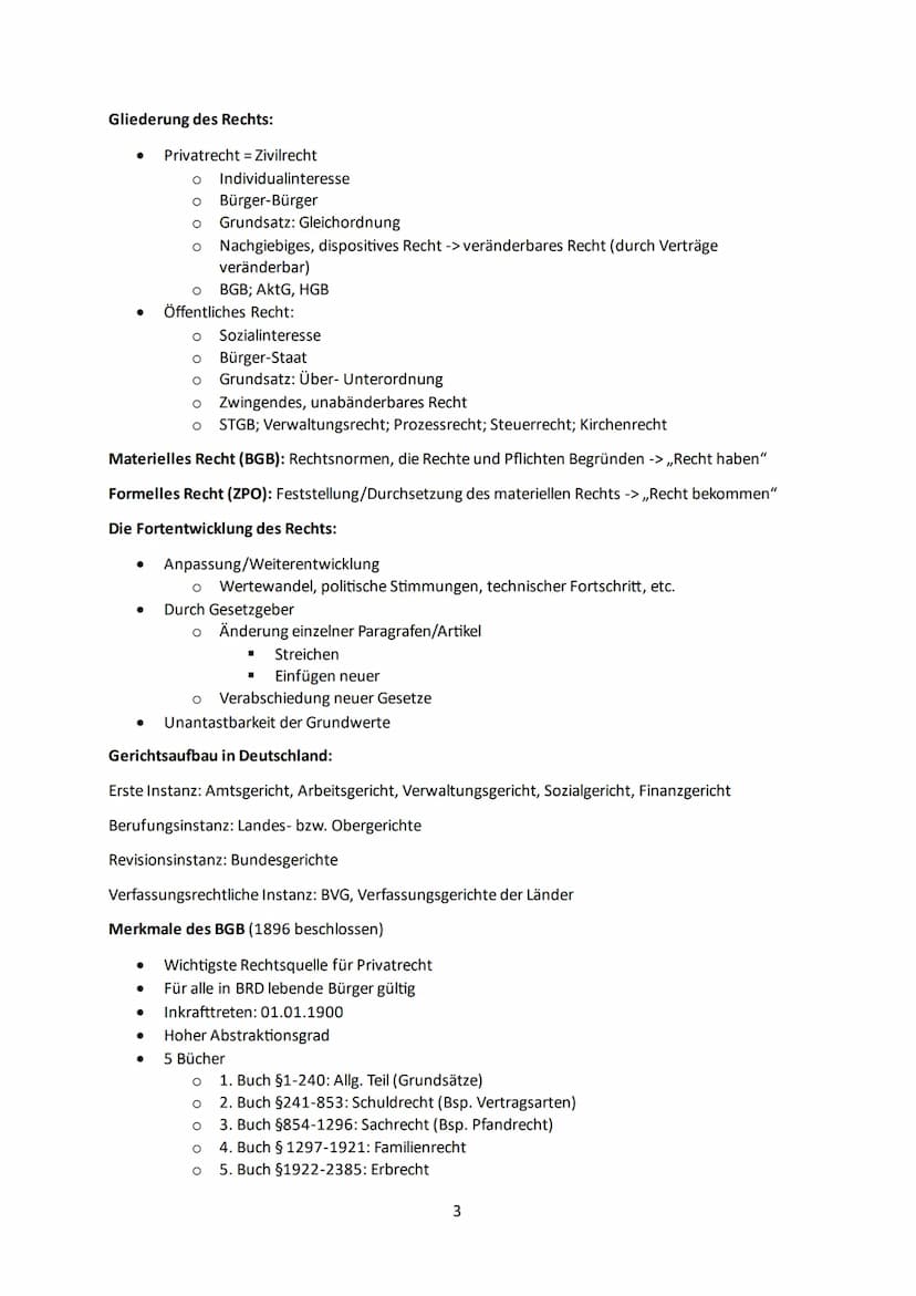 Zusammenfassung Recht:
Funktionen des Rechts
● Ordnungsfunktion
● Friedensfunktion
● Abschreckungsfunktion
● Schutzfunktion
Erziehungsfunkti