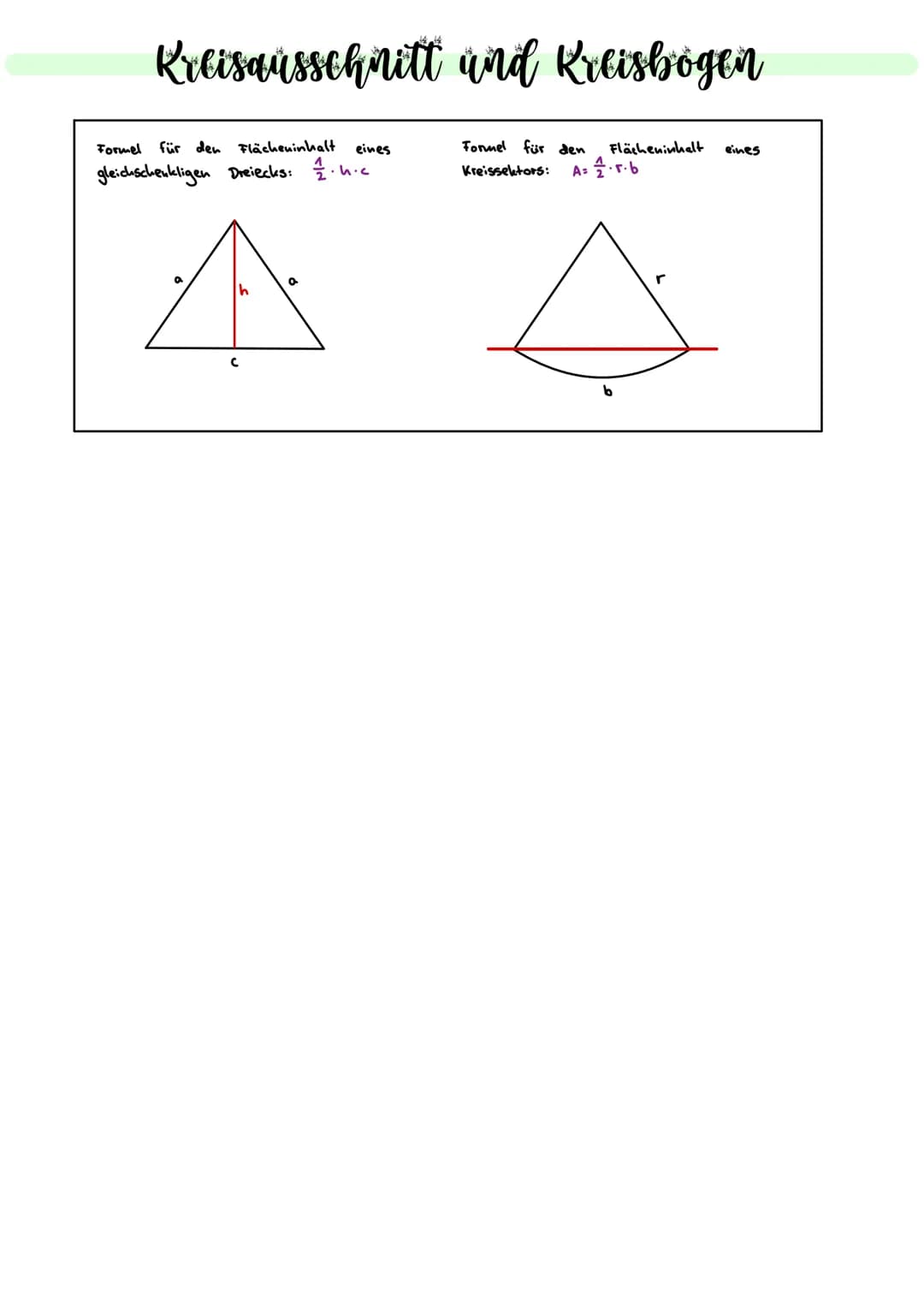 A
Kreisausschnitt and Kreisbogen
M = Mittelpunkt
r: Radius
ß
M
Ad
Das Wichtigste:
Ad
r
B=360°-Winkel des gesamten Kreises
A = Flächeninhalt 