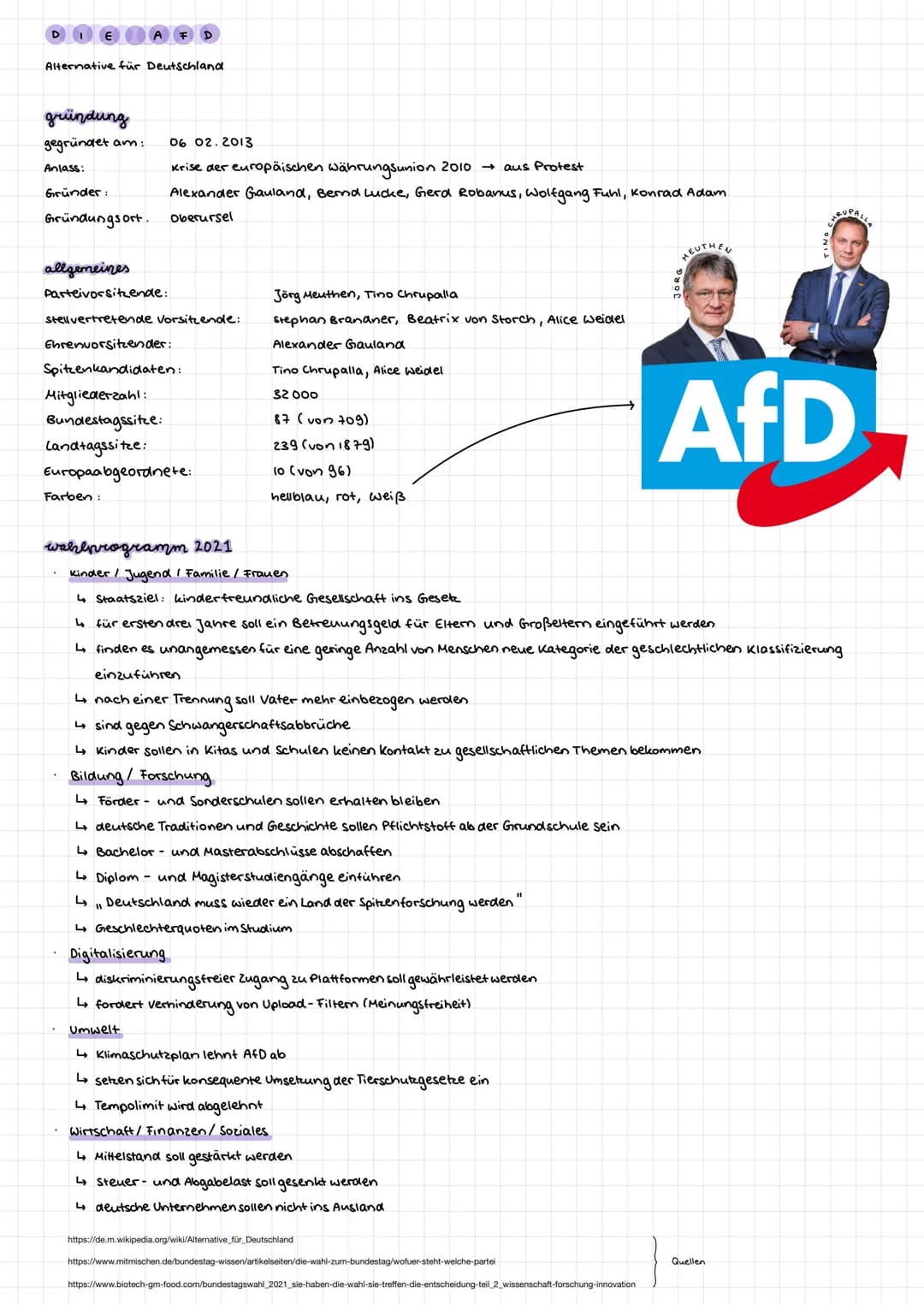 Alternative für Deutschland
gründung
gegründet am:
Anlass:
Gründer:
Gründungsort. Oberursel
06 02.2013
Krise der europäischen währungsunion 