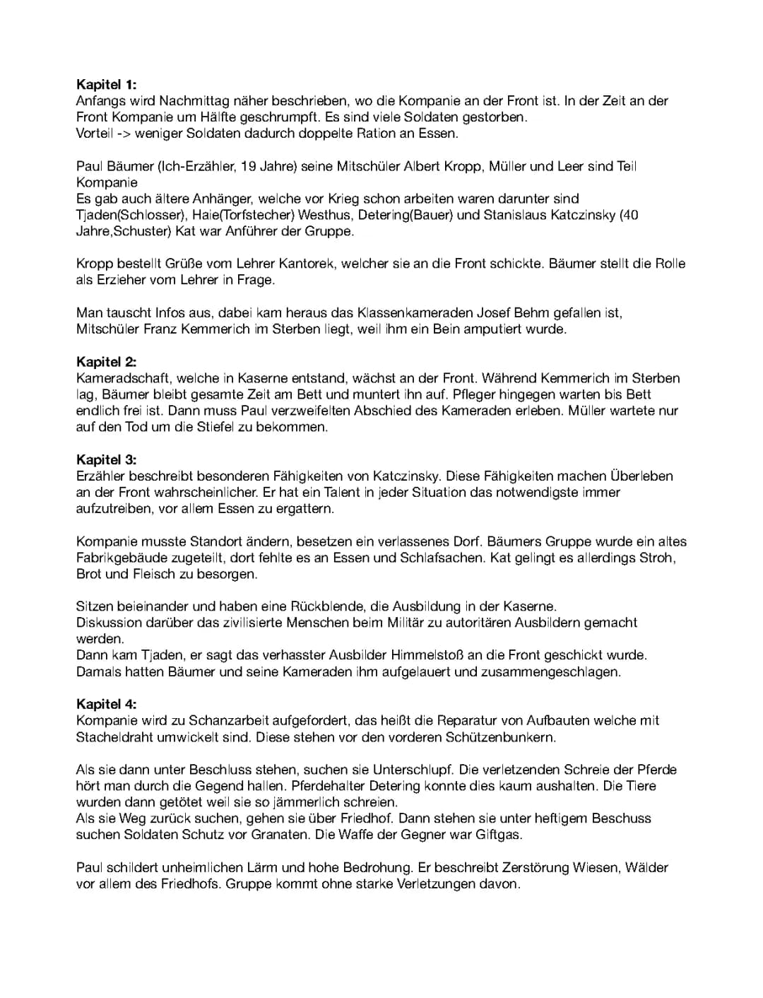 Paul und Seine Freunde im Ersten Weltkrieg