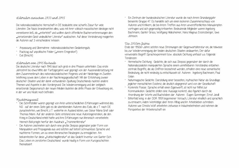 RICHTUNGEN DER LYRIK
Naturlyrik
Dabei handelt es sich um eine Sammelbezeichnung für alle Formen der Lyrik, deren
Zentralmotive Naturerschein