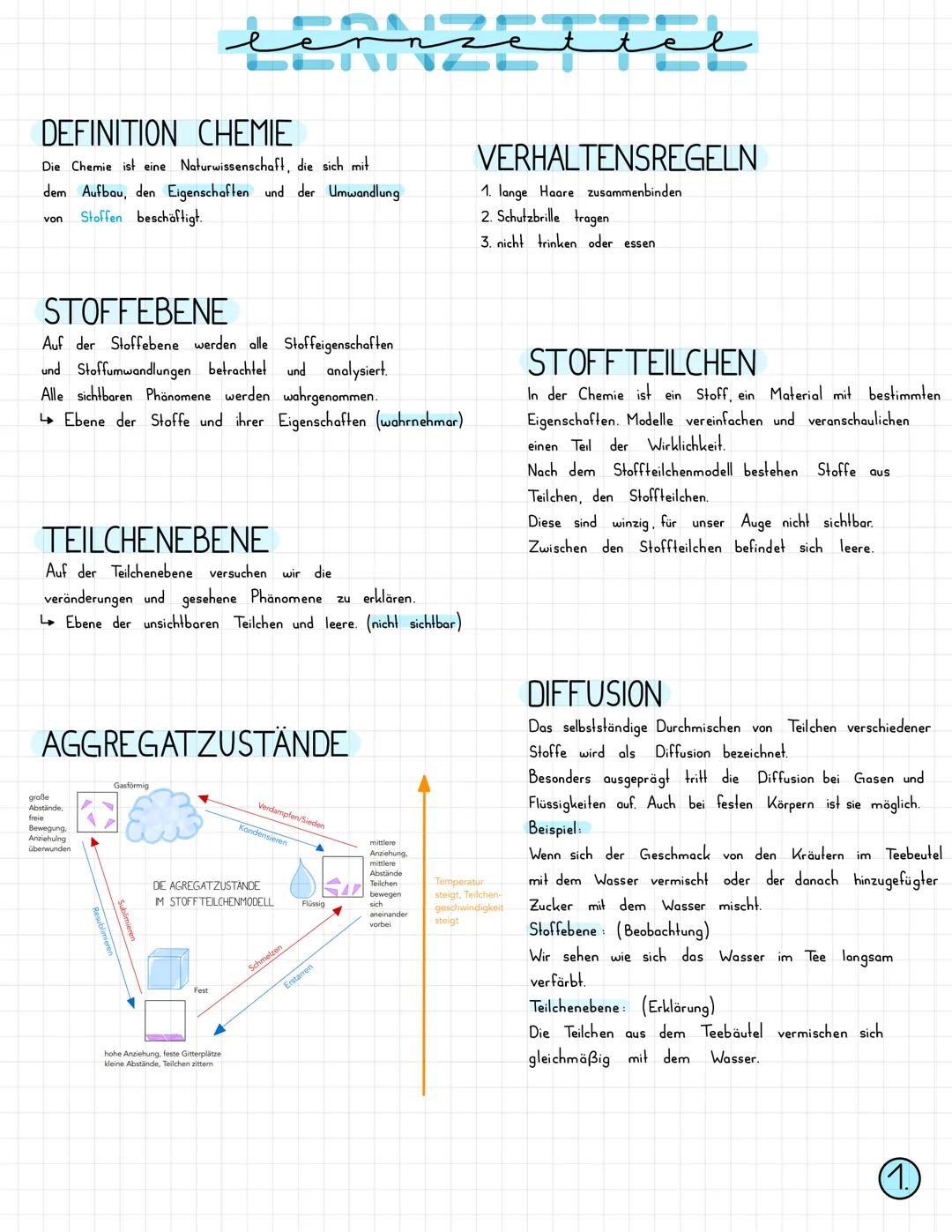 DEFINITION CHEMIE
Die Chemie ist eine Naturwissenschaft, die sich mit
dem Aufbau, den Eigenschaften und der Umwandlung
Stoffen beschäftigt.
