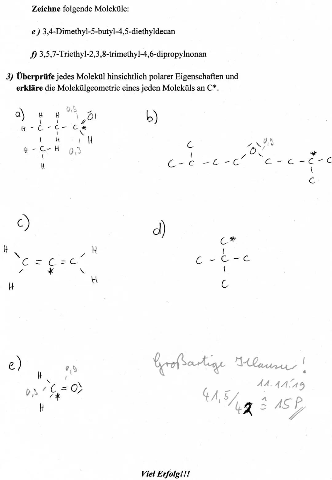1. Klausur

Name:

Hinweis: Sämtliche Lösungswege müssen gut dokumentiert und dadurch klar
nachvollziehbar sein!

11

M1:
Zuordnung von chem