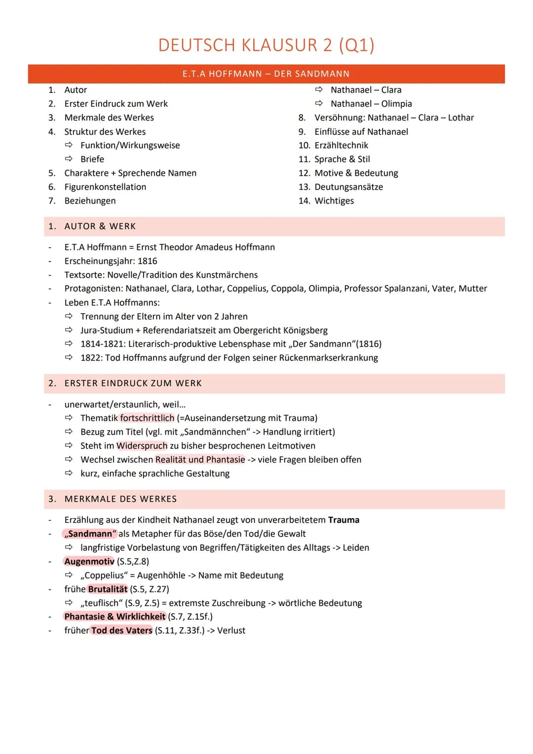 DEUTSCH KLAUSUR 2 (Q1)
1. Autor
2. Erster Eindruck zum Werk
3. Merkmale des Werkes
4. Struktur des Werkes
Funktion/Wirkungsweise
1. AUTOR & 